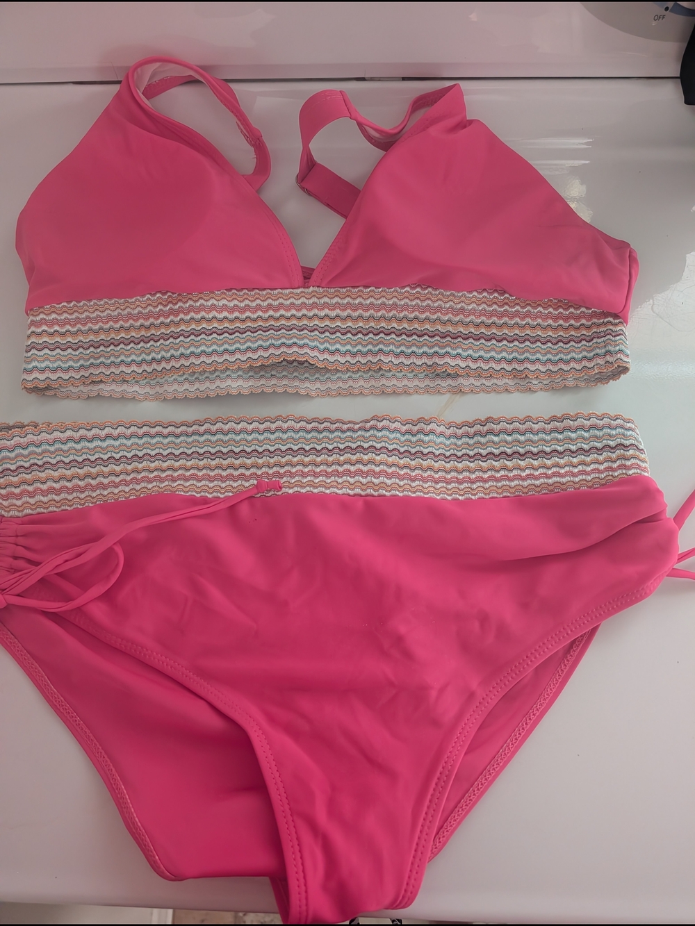 TikTok Viral Pink Two-Piece Swim Set